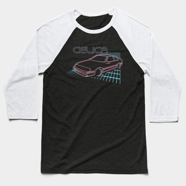 Outrun Toyota Celica Baseball T-Shirt by thesupragoddess